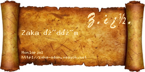 Zaka Ádám névjegykártya